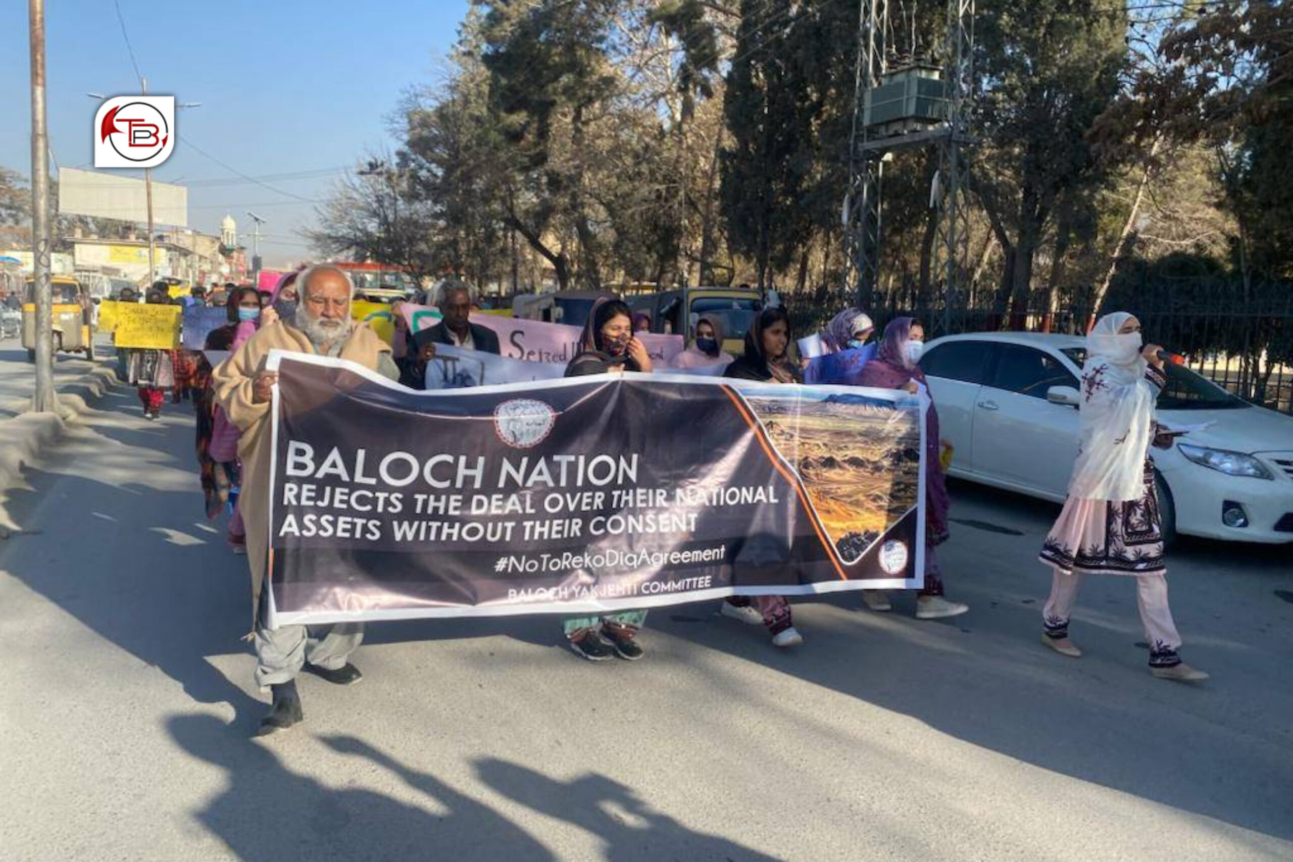 کوئٹہ: ریکوڈک معاہدہ نا برخلاف بلوچ یکجہتی کمیٹی نا کنڈ آن برانز